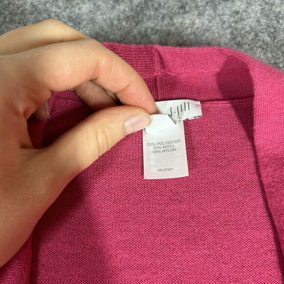 J Jill Sweater Cardigan Womens XL Long Duster Button Open Front Wool Blend Pink - Picture 4 of 9